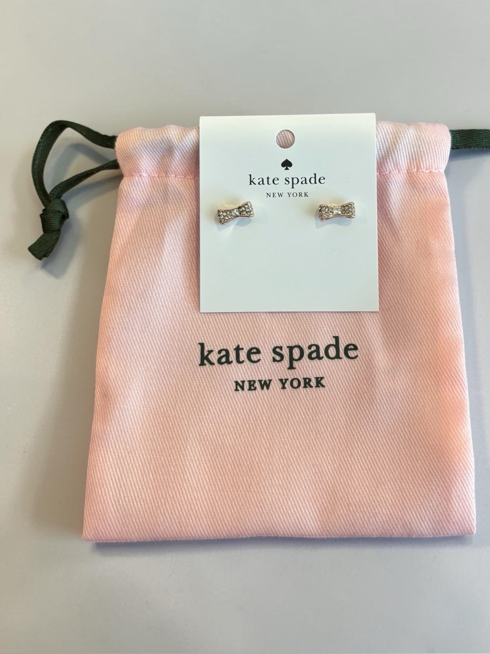 kate spade New York Rose Gold Crystal Bow Stud Earrings